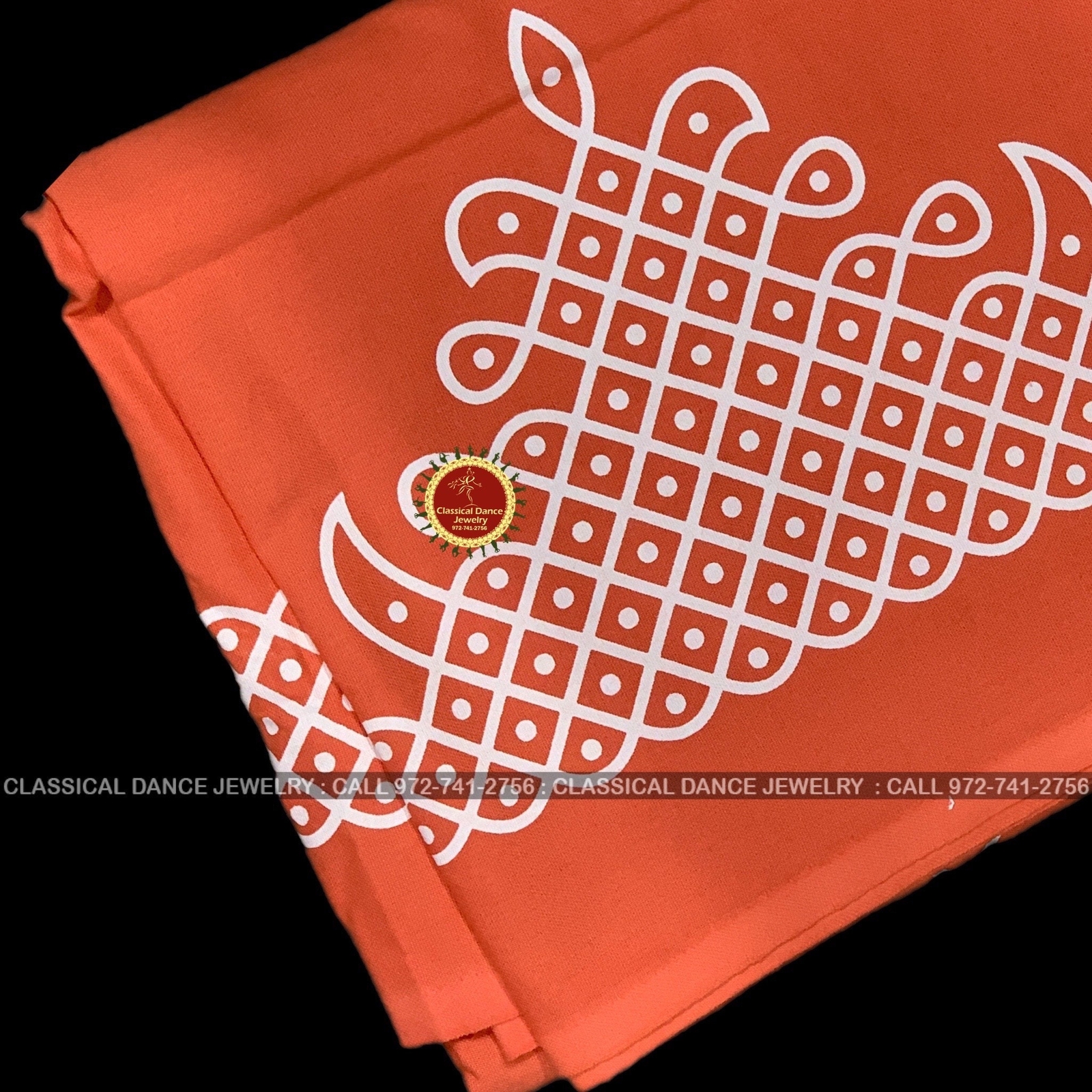 PEACH Muggu Rangoli Kolam Cotton Back Drop Cloth Ammavaru Weddings Puja