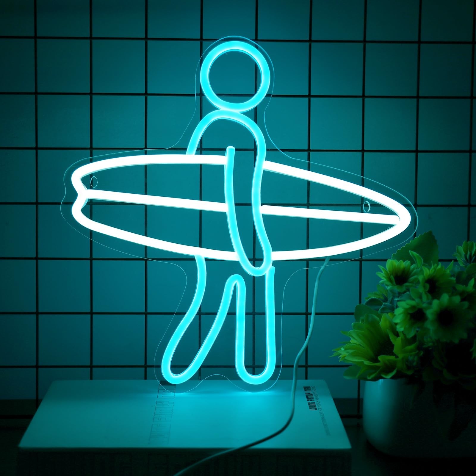 Surfer Neon Sign for Home Décor, Surfboard Neon Light for Wall Decor, Surfi
