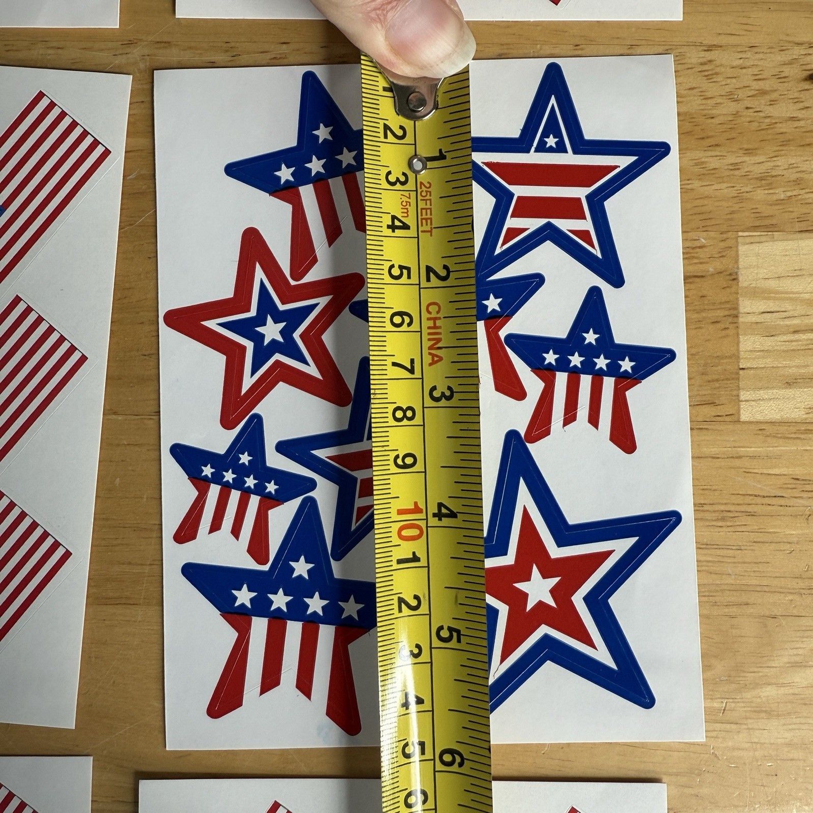 United States American USA Flag Stickers Stars Patriotic Red White & Blue Read