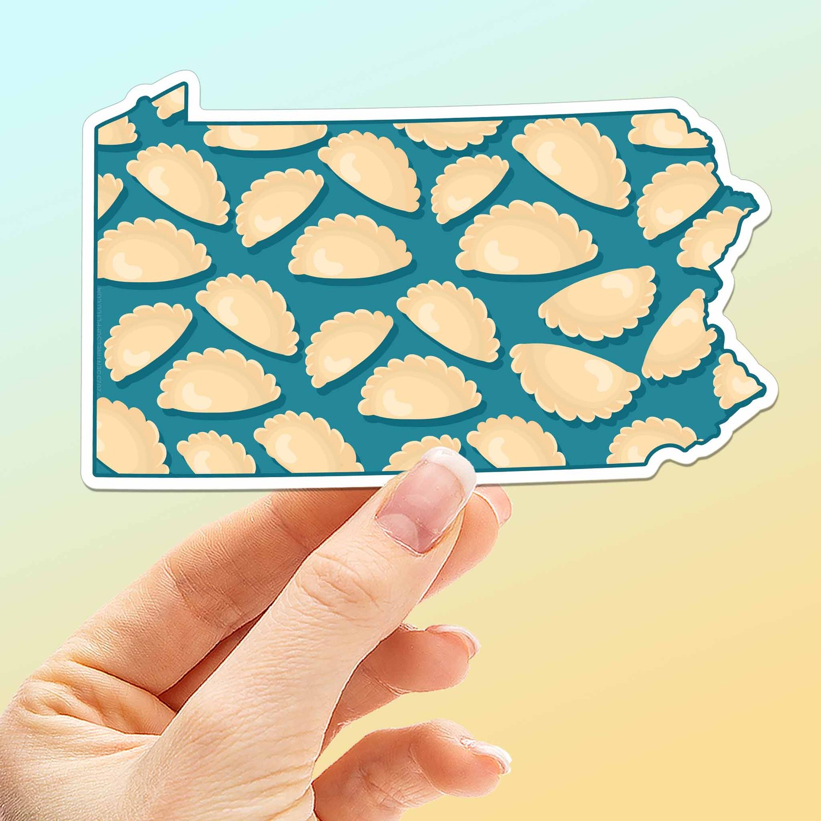 Pierogi PA Map Pittsburgh Sticker – Funny PGH Pennsylvania Decal