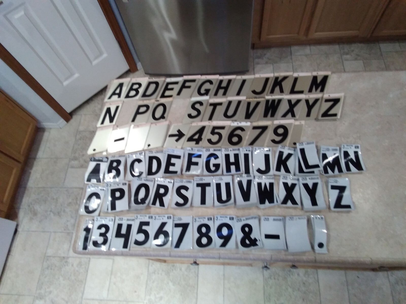 Assorted Vinyl and Metal Self Adhesive Letters & Numbers 3"+ 4" Tall 400+