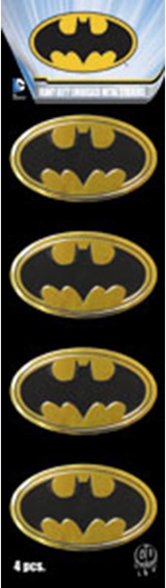 Stickers – C&D Visionary – DC Comics Batman Logo 4 Set 1.5" Mini Golden Metal