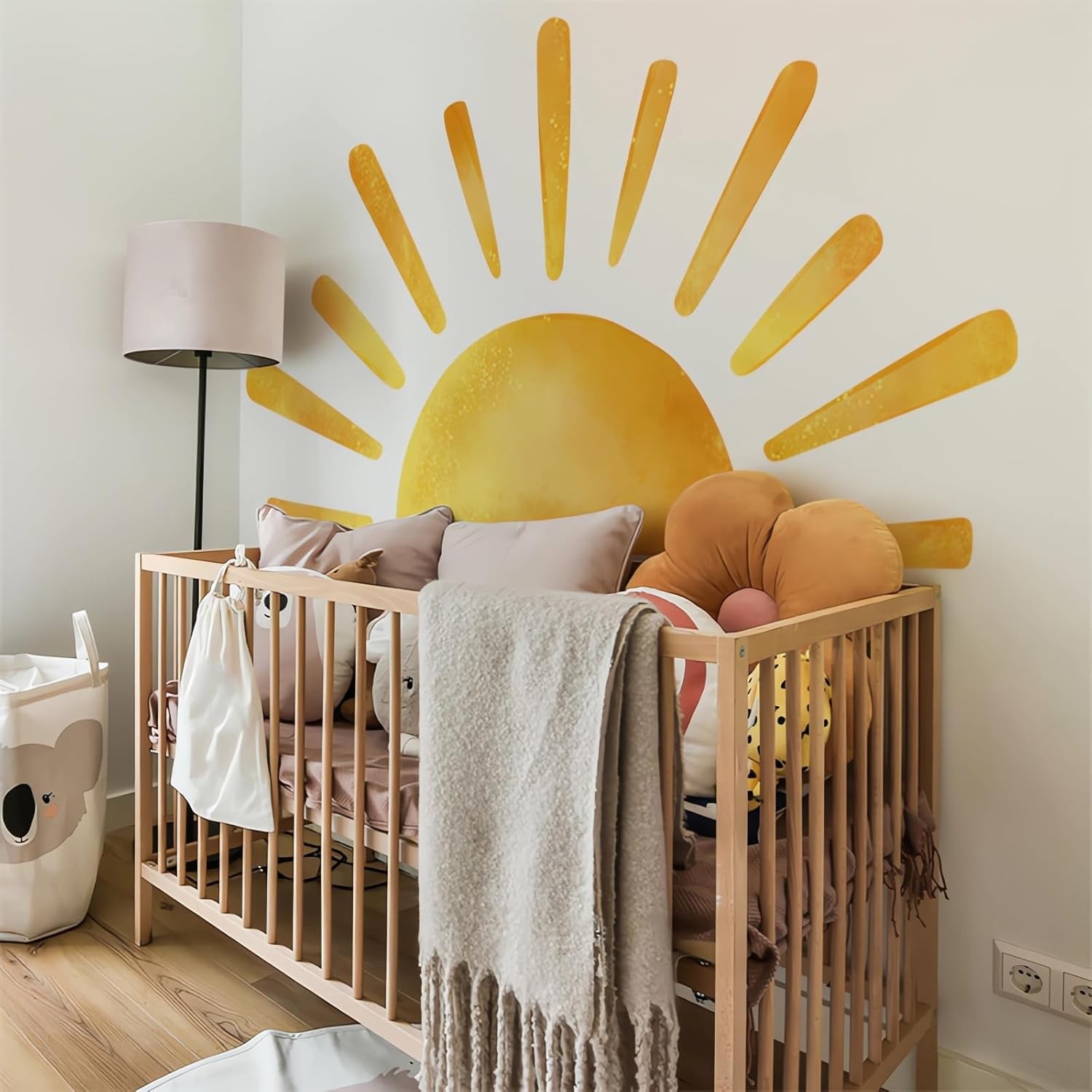 68.5 x 37.4-inch large sun wall decal, removable vinyl sticker