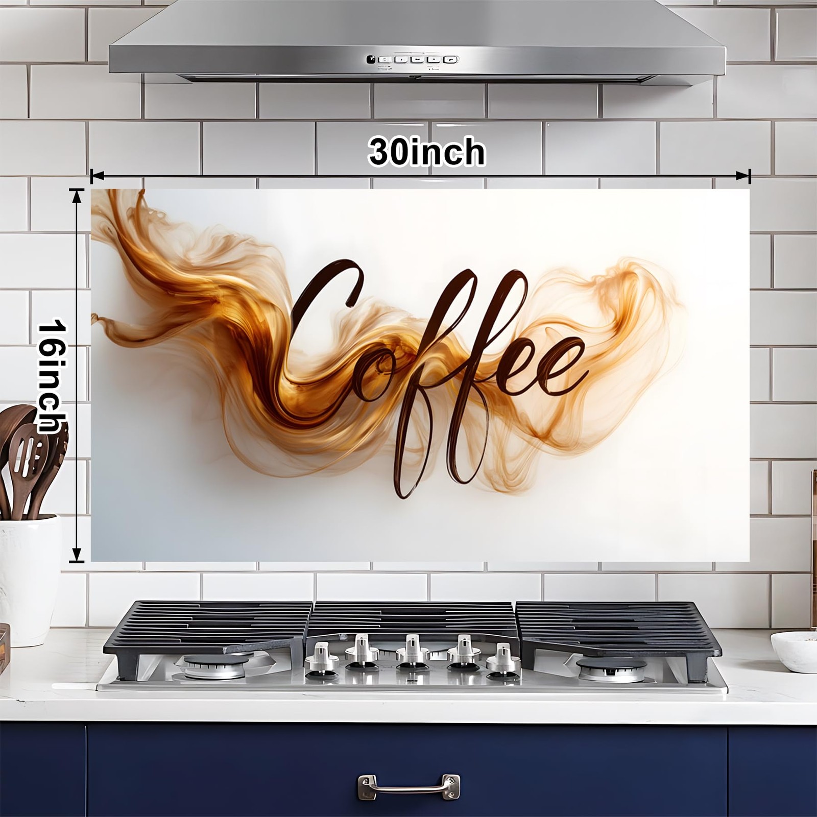 Kitchen Backsplash Stickers Waterproof Stove Backsplash Protector, 30 X 16 in…