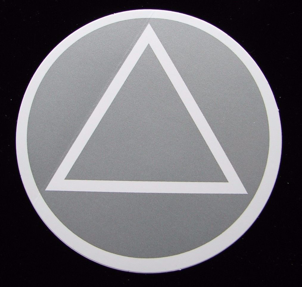 Alcoholics Anonymous AA Symbol Decal 3" Round Window Bumper Sticker Sober Token