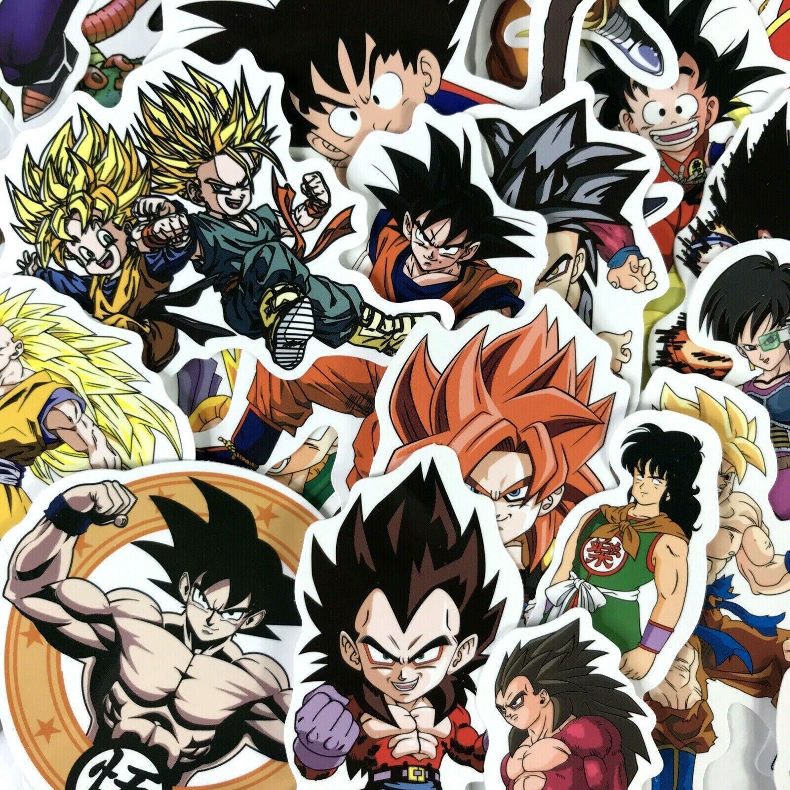 100 Piece Dragon Ball Z DBZ Character Bulma Goku Laptop Decal Phone Sticker Pack