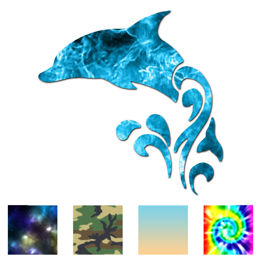 Dolphin Wave Tribal – Vinyl Decal Sticker – Multiple Patterns & Sizes – ebn218