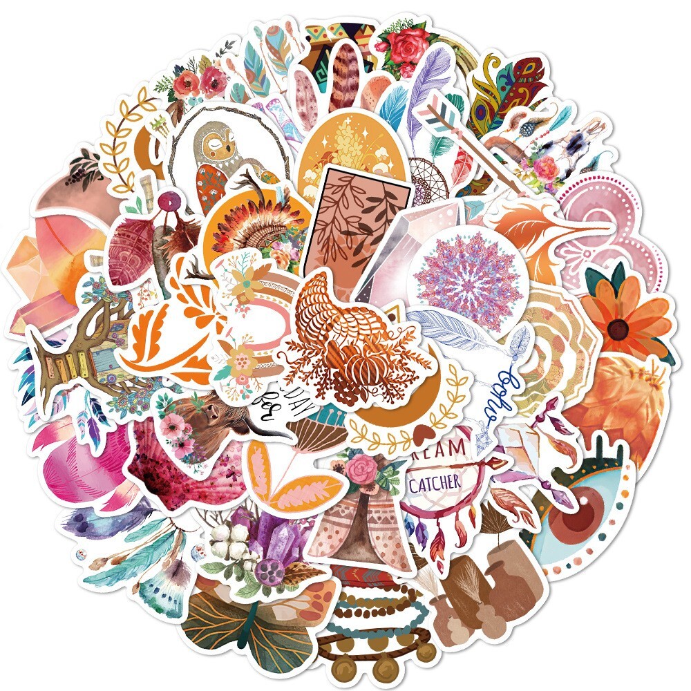 200pcs RETRO COTTAGECORE MAGIC Stickers, Stamps Books Flowers Rainbow,214
