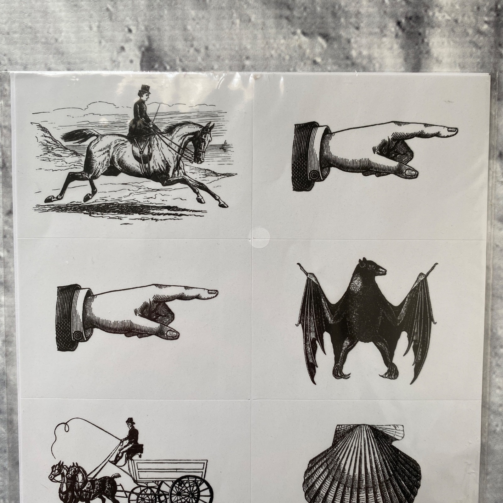 IKEA Stickers HISTORISK Dog Bat Horse Victorian Vintage Style 10 stickers total