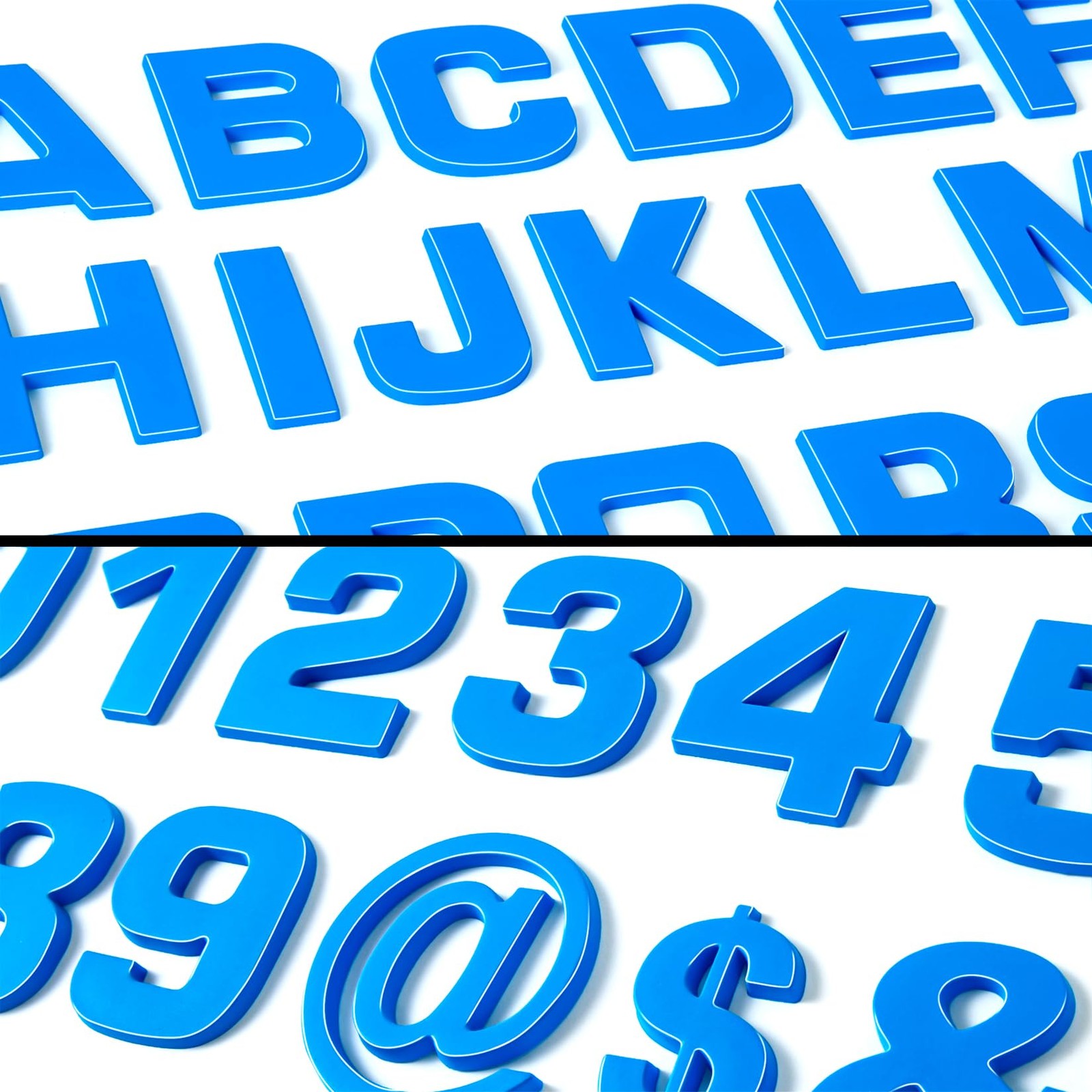 43 Pcs 1.73" 3D Car Letter Decals Emblem Adhesive Number Symbol Badge Stickers