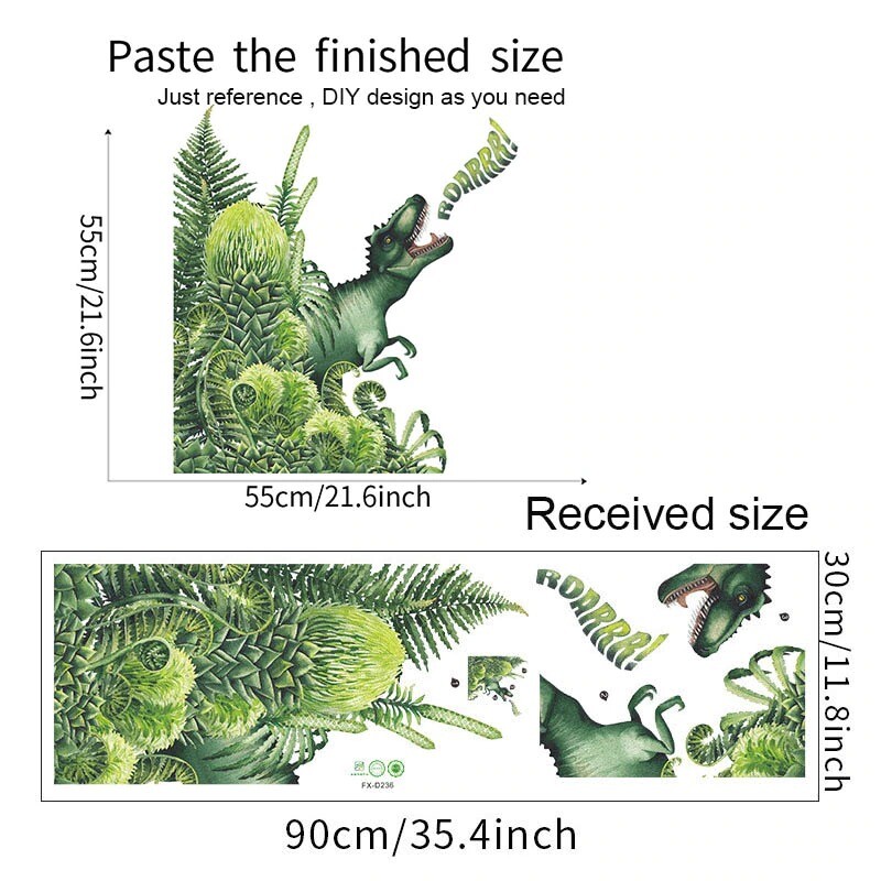Removable Tropical Leaves Flowers Bird Wall Stickers Bedroom Living Room Decor