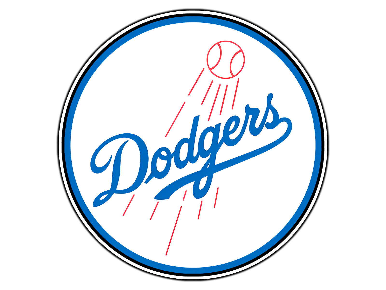 #179 Los Angeles Dodgers Circle Logo MLB Waterproof Vinyl Sticker Decal Die-Cut