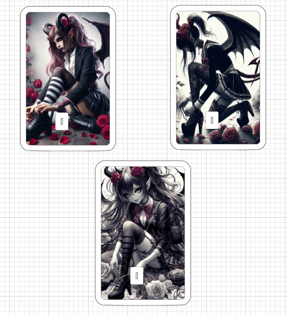 Goth Demon Girl Credit Debit ATM Card Skin Stickers Sexy Rose Succubus Love Dead