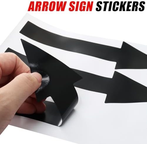 15 Pcs Arrow Stickers, Black, 8" x 2", Self-Adhesive PVC Decals | Waterproof & R