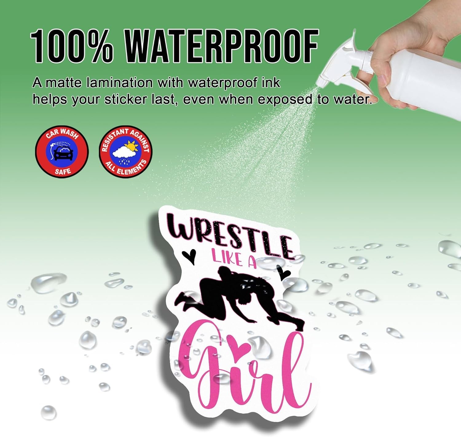 Wrestle Like a Girl Sticker – Wrestling Girl Vinyl Decal, Cool Wrestler Size 3"
