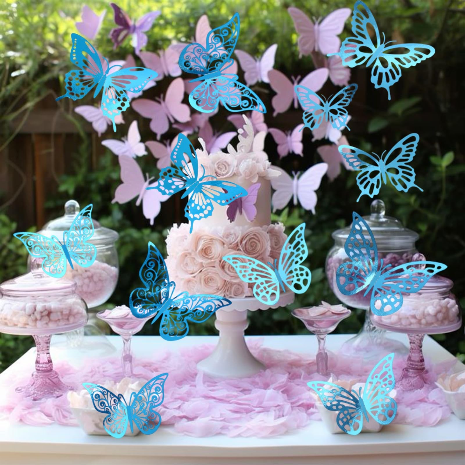 48Pcs 3D Butterfly Wall Decor – 3 Sizes, 4 Styles Decorations for Party, Birt…