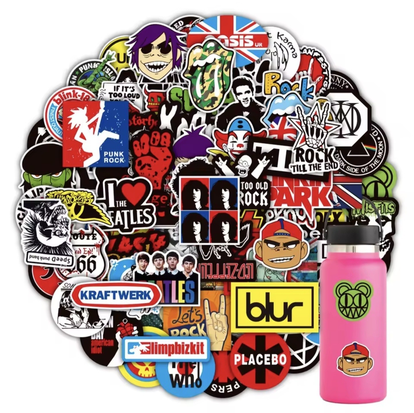 100 Rock And Roll Music Band Stickers Punk Graffiti Stickers For Laptop Guitar