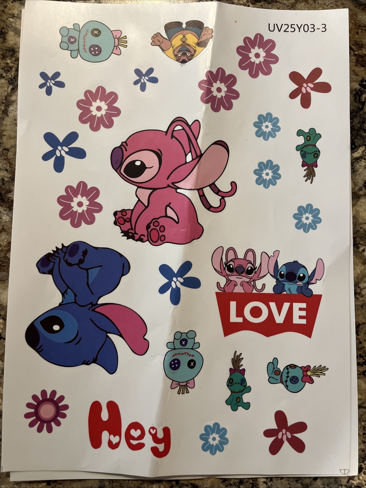 Jumbo Wall Stickers Disney Lilo & Stitch & Angel 1”-12” Wall Decor Kids Room Big
