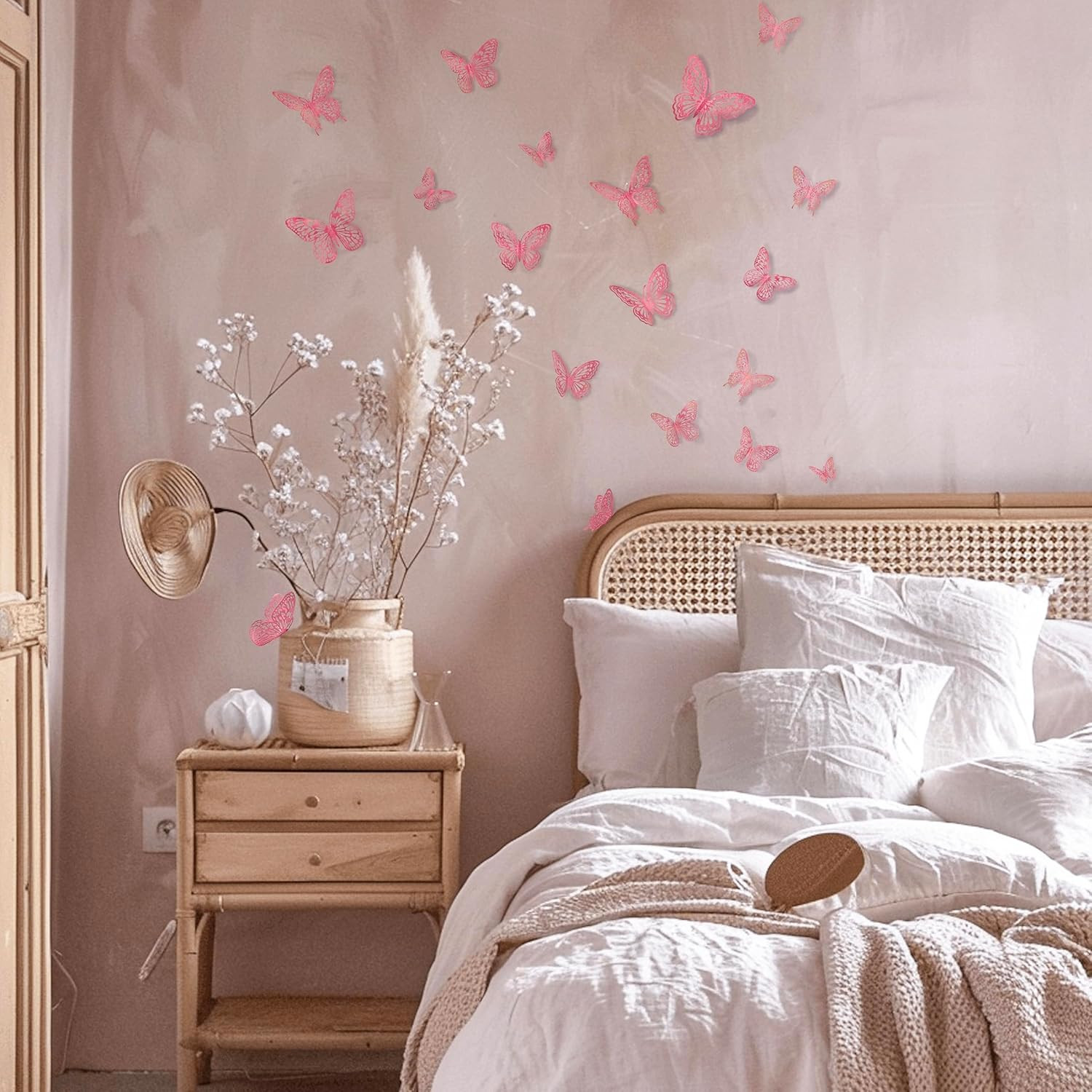 Butterfly Wall Decor, 48Pcs 3D Butterfly Stickers in 3 Sizes & 4 Styles for Ball