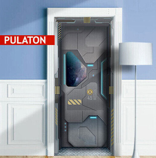 Sci-Fi Spacecraft, Star Ship Door Mural, Sticker, Cover, Decal, Peel'n'Stick