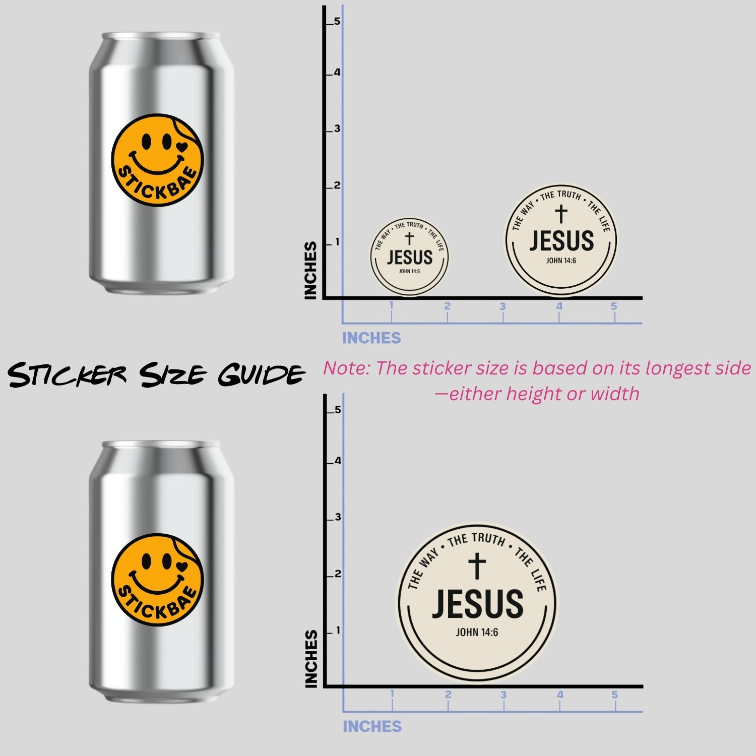 4PCS Jesus The Way The Truth The Life Christian Vinyl Decal Stickers