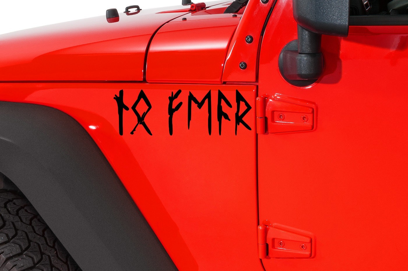 No Fear in Elder Futhark Runes V2 Vinyl Decal Norse Viking Celtic Symbol Sticker