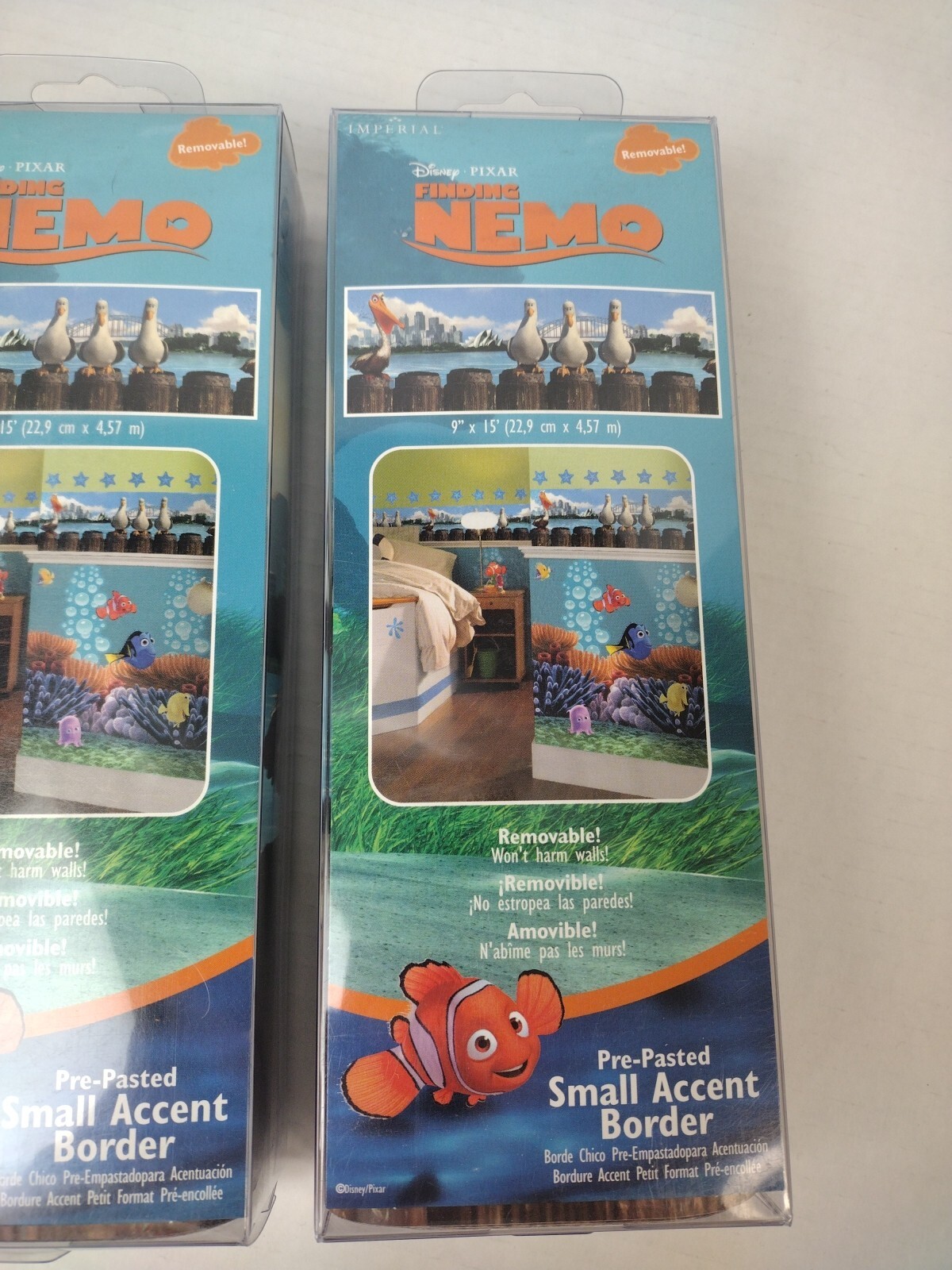 2 Pack Finding Nemo VTG Self-Stick Wall Border 9" x 15' Nursery Kids Room- NEW