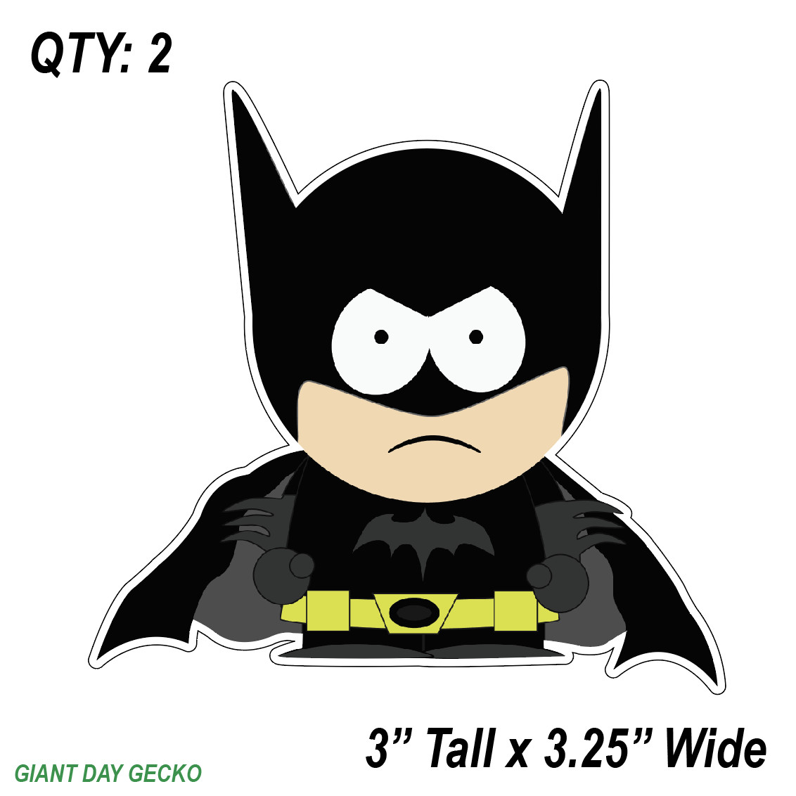 (2) TWO SOUTHPARK BATMAN Vinyl Decal Sticker For Car Laptop Skateboard