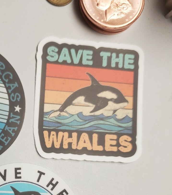 SAVE THE WHALES 🐋 STICKERS VARIETY PACK OF THREE