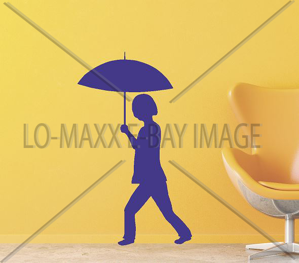 Umbrella Girl Art Cute Silhouettes Wall Window Home Decor Die Cut Vinyl Decal