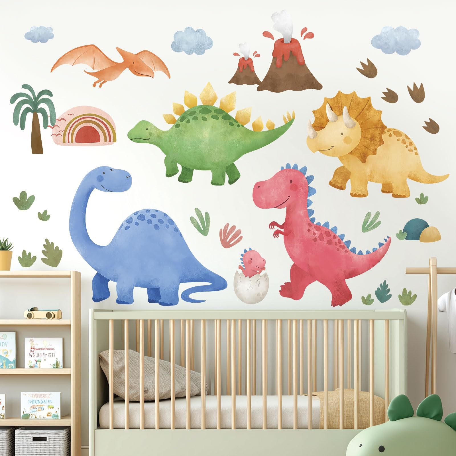 DECOWALL Large Boho Dinosaur Wall Decals for Kids Nursery – Dino Wall Sticker…