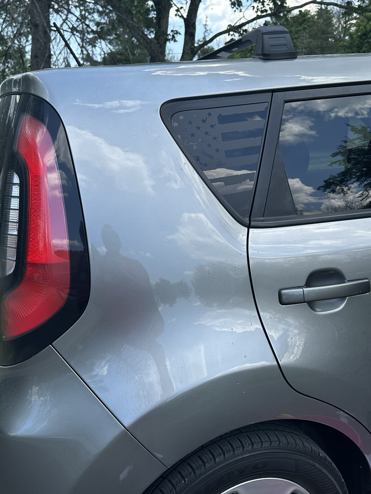 USA Distressed flag quarter panel window decals Fit any 2014-2019 Kia Soul