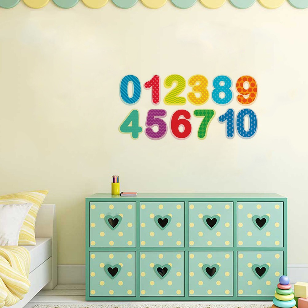 Digital Wall Stickers Child Colourful Decals Numbers Kids for Bedroom