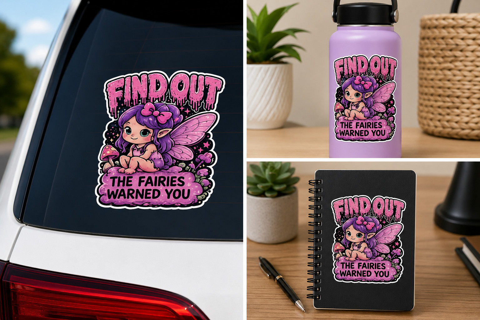 Fairies Warned You 4 Inch Waterproof Vinyl Decal for Cars and Laptops