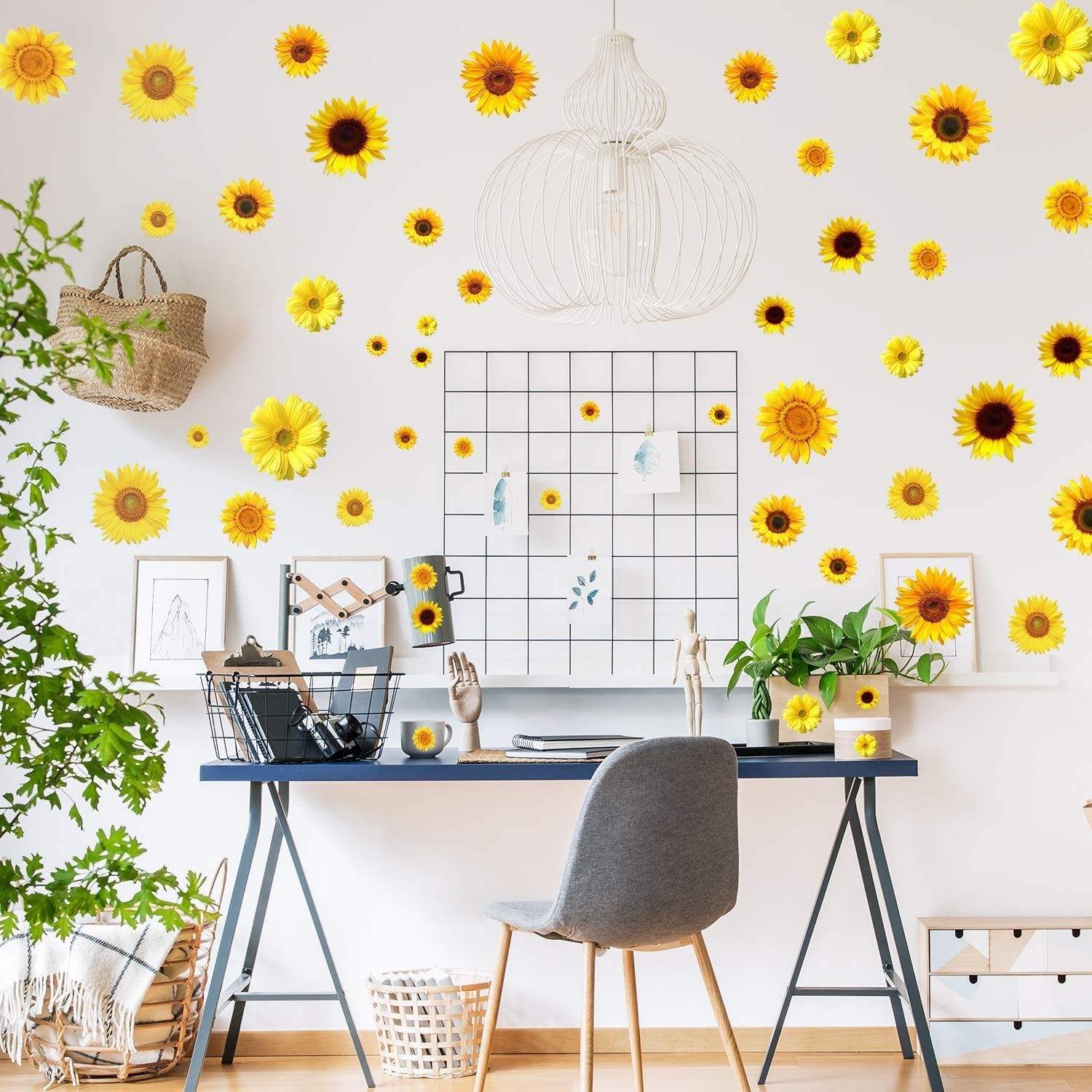 Zonon 72 Pieces Sunflower Wall Sticker 3 Count (Pack of 1), Bright