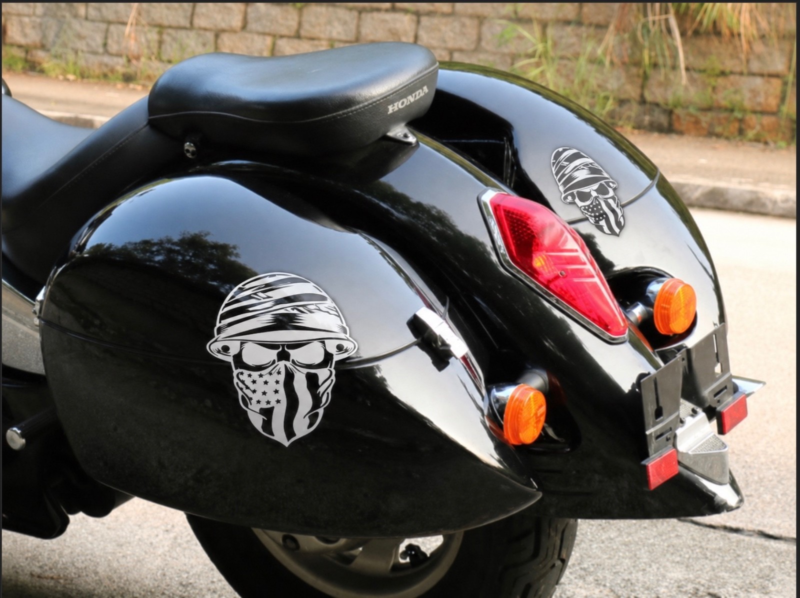 Tactical Patriot Skull Vinyl Decal American Flag Military Helmet Car Truck