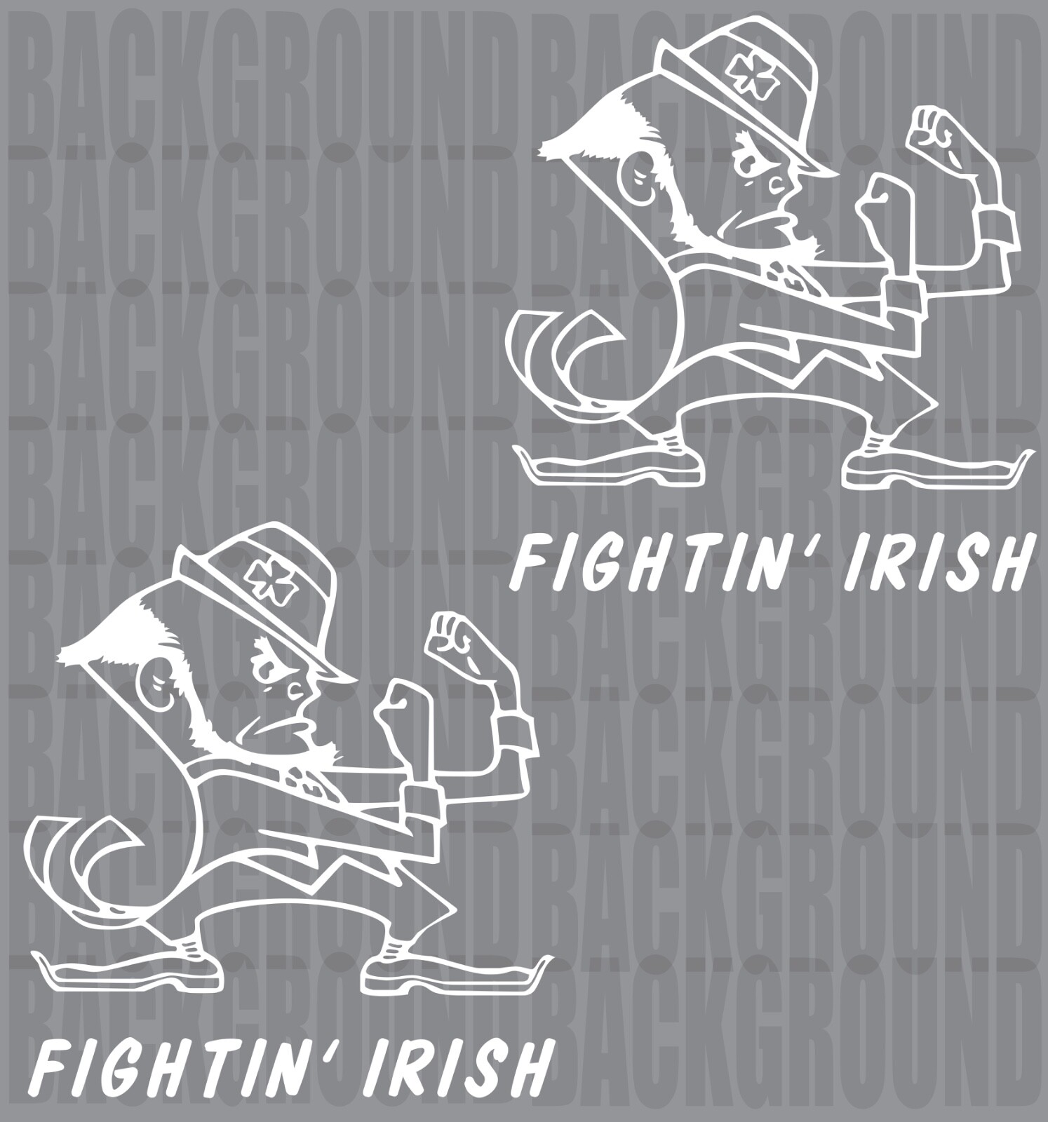 2 University of Notre Dame Leprechaun Cornhole Decals LARGE 11×10.5" Stickers