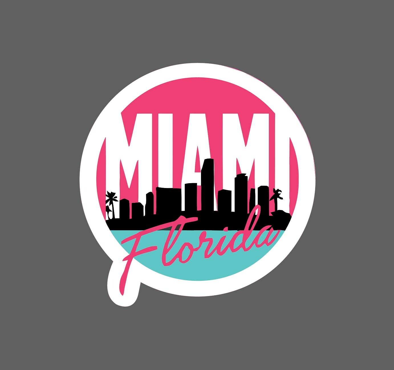 Miami Florida Sticker Retro Waterproof – Buy Any 4 For $1.75 Each Storewide!