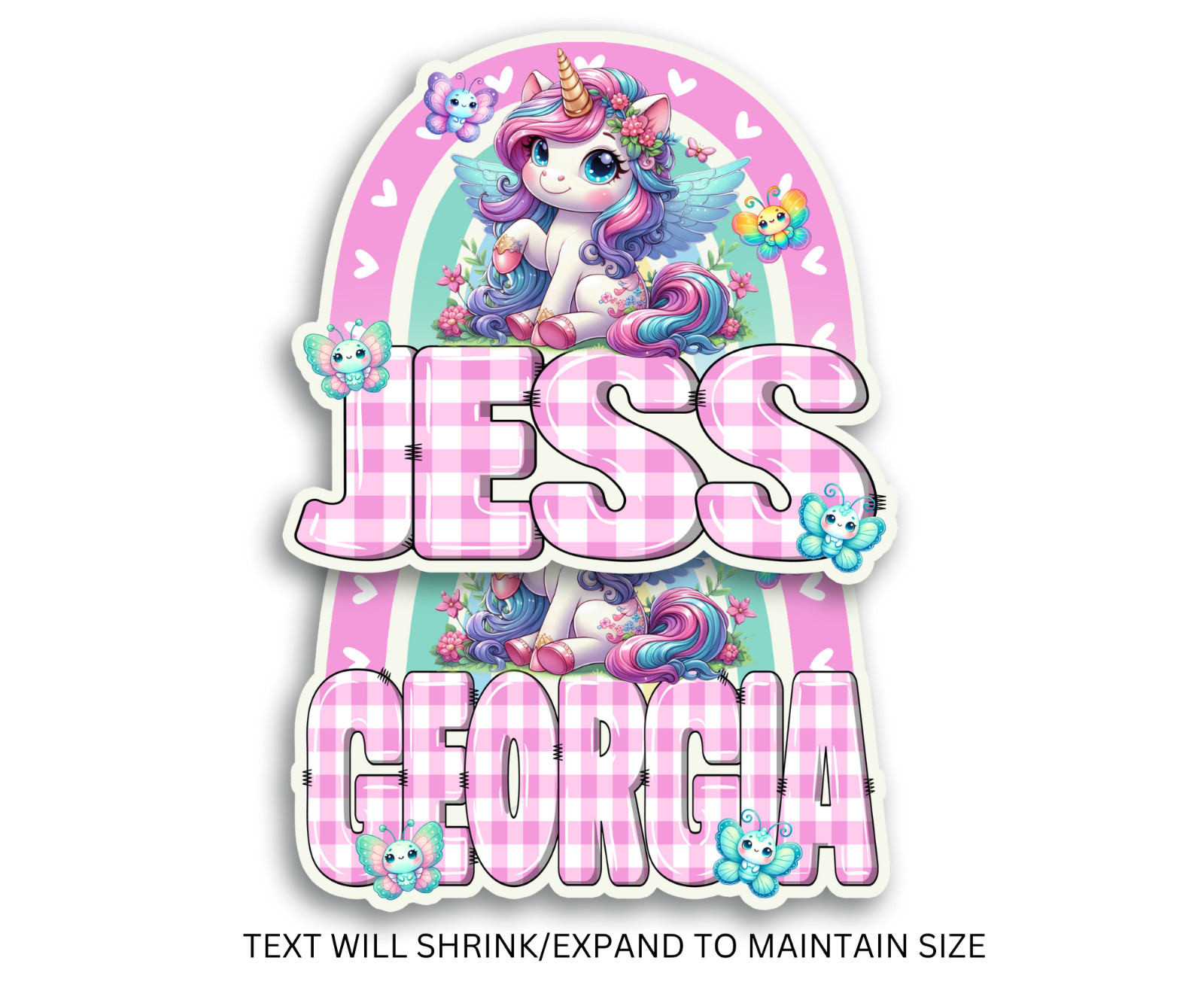 Personalized Unicorn Name Sticker, Waterproof Vinyl Decal, Cute Girls Gift Idea