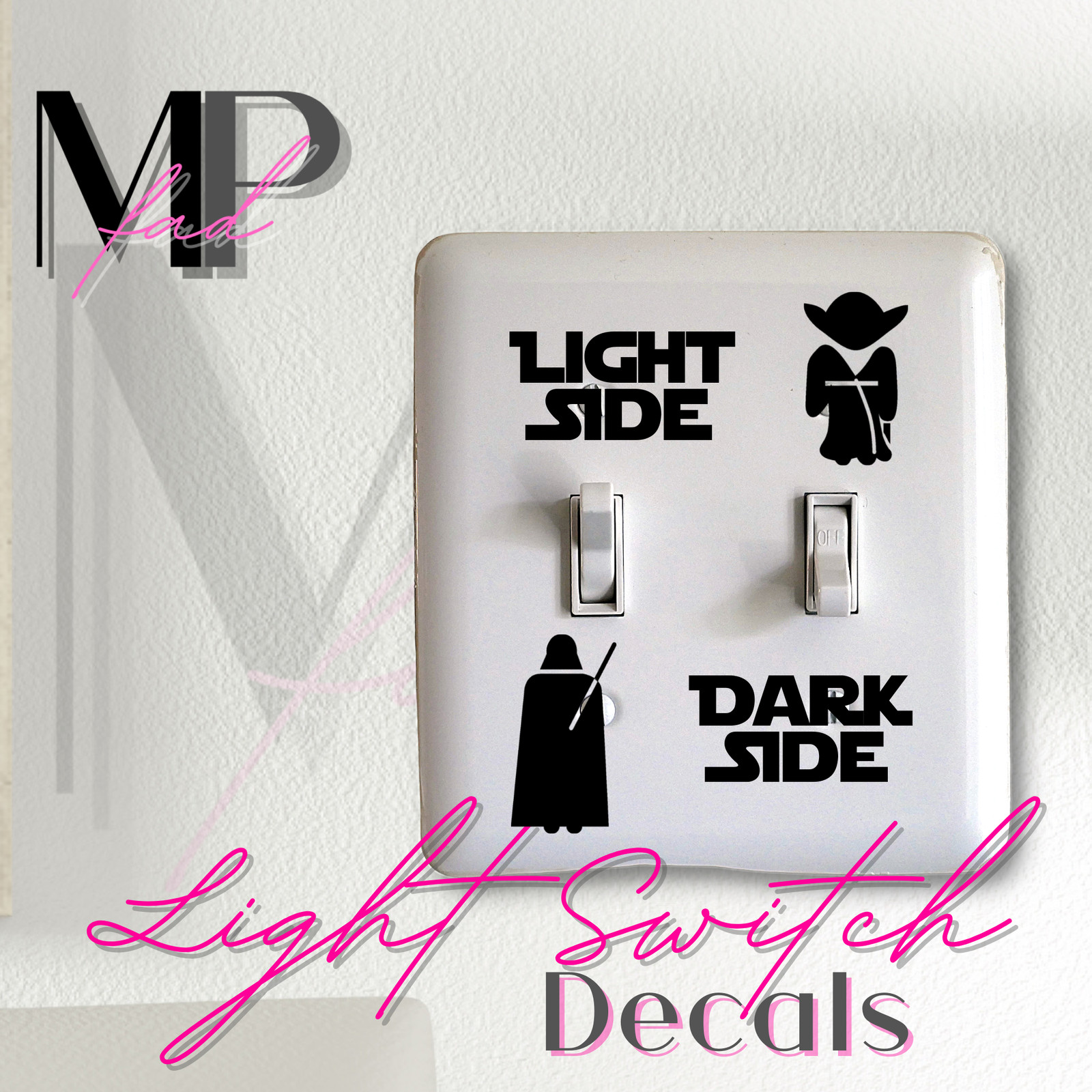 Star Wars Decal Sticker Light Switch Wall Plate Home Decor DARTH VADER YODA V.1