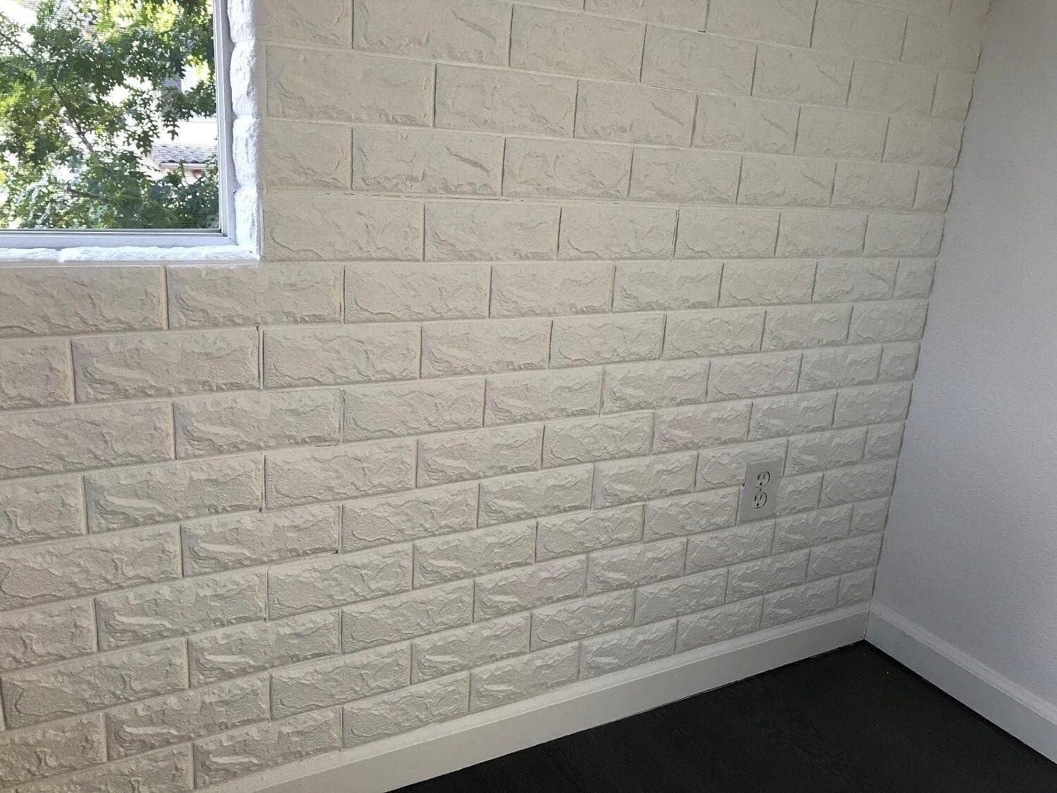 Art3d 20pcs 30.5"x27.5" Foam Faux Brick Self-adhesive White Wall Sticker
