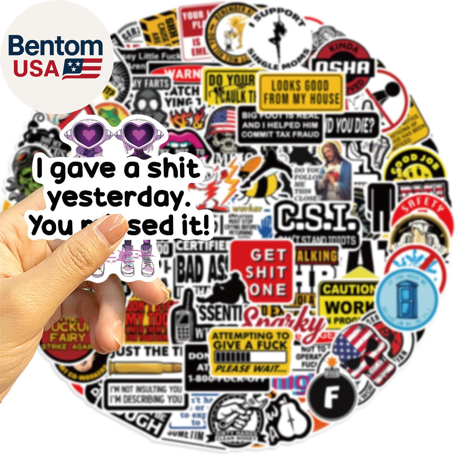 100 Pcs Funny Stickers for Adults (Dirty) Meme Water Bottles Sticker Pack Waterp