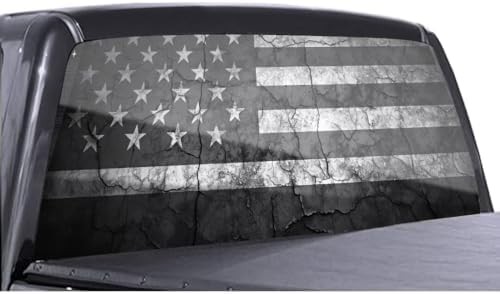 Patriotic American Flag Truck Back Window Graphics Decal,Patriotic Flag Perforat