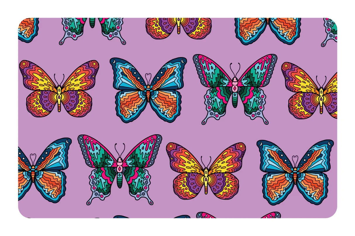 Lavender Butterfly Floral Card Skin 4 Pack Purple Aesthetic Cottagecore Nature