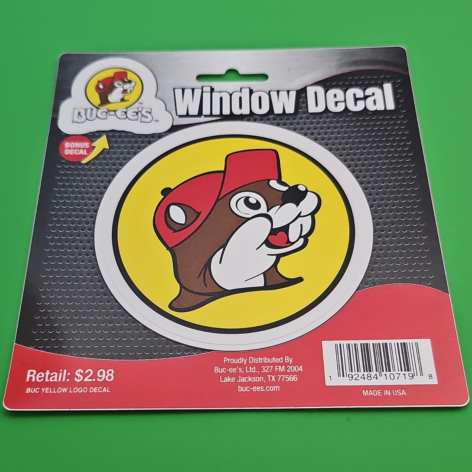 Buc-ee's Yellow Logo Vinyl Circle Window Decal Bonus for Car