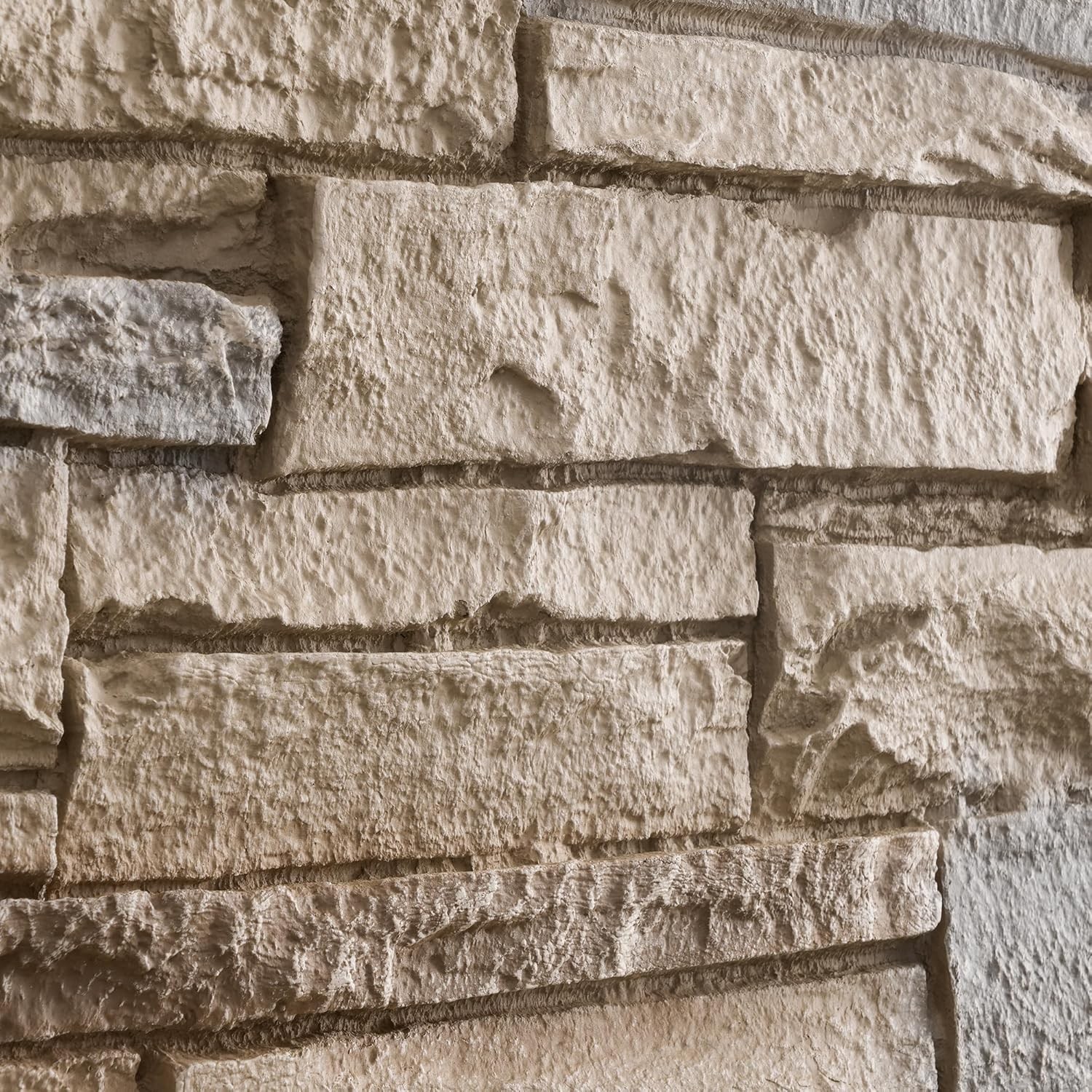 WallWell Faux Stone Wall Panels 2-Pack 6.5sqft PU Veneer Siding Mortarless