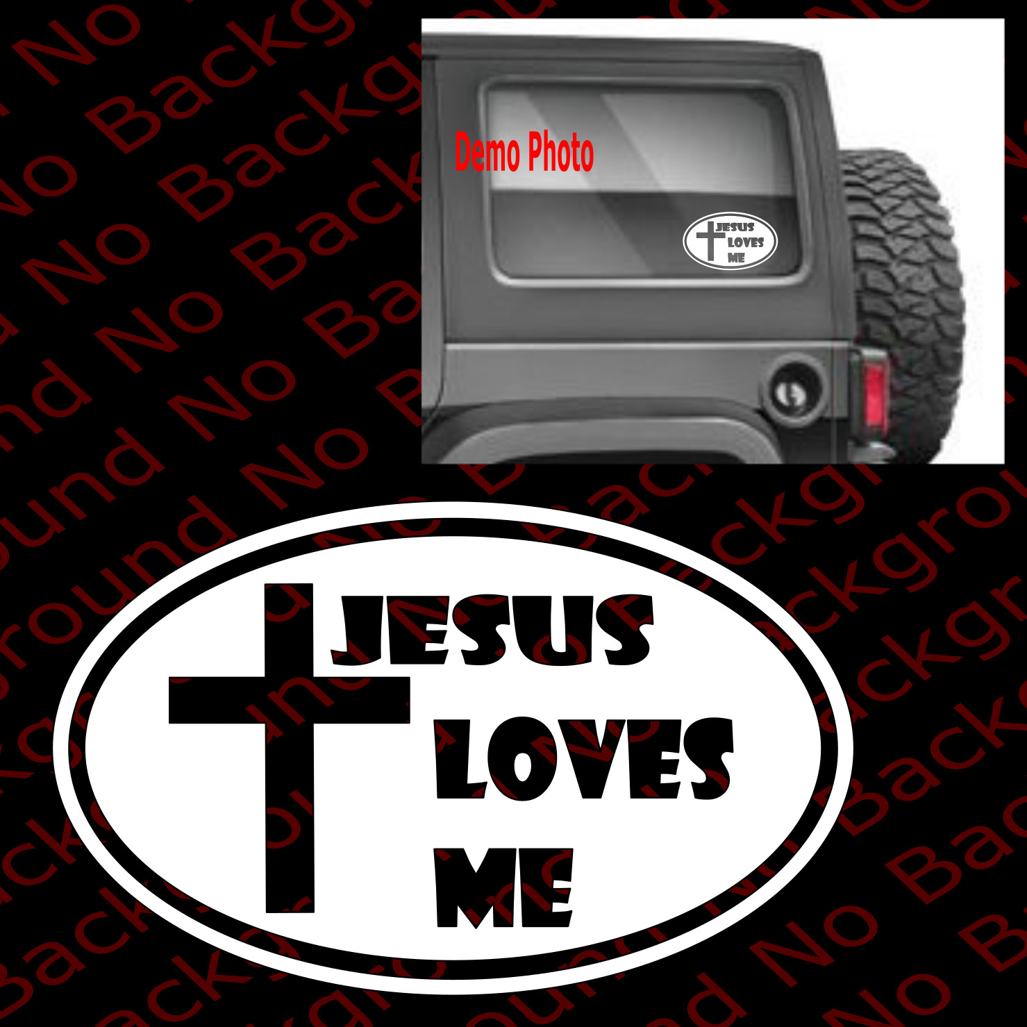 JESUS LOVES ME/Christian God for Laptop/Car Window Vinyl Decal DIE CUT JS003