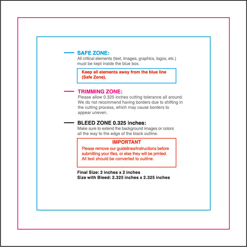 Custom Sticker Decal Label Gloss Personalized ANY DESIGN/ARTWORK Square (2"x2")