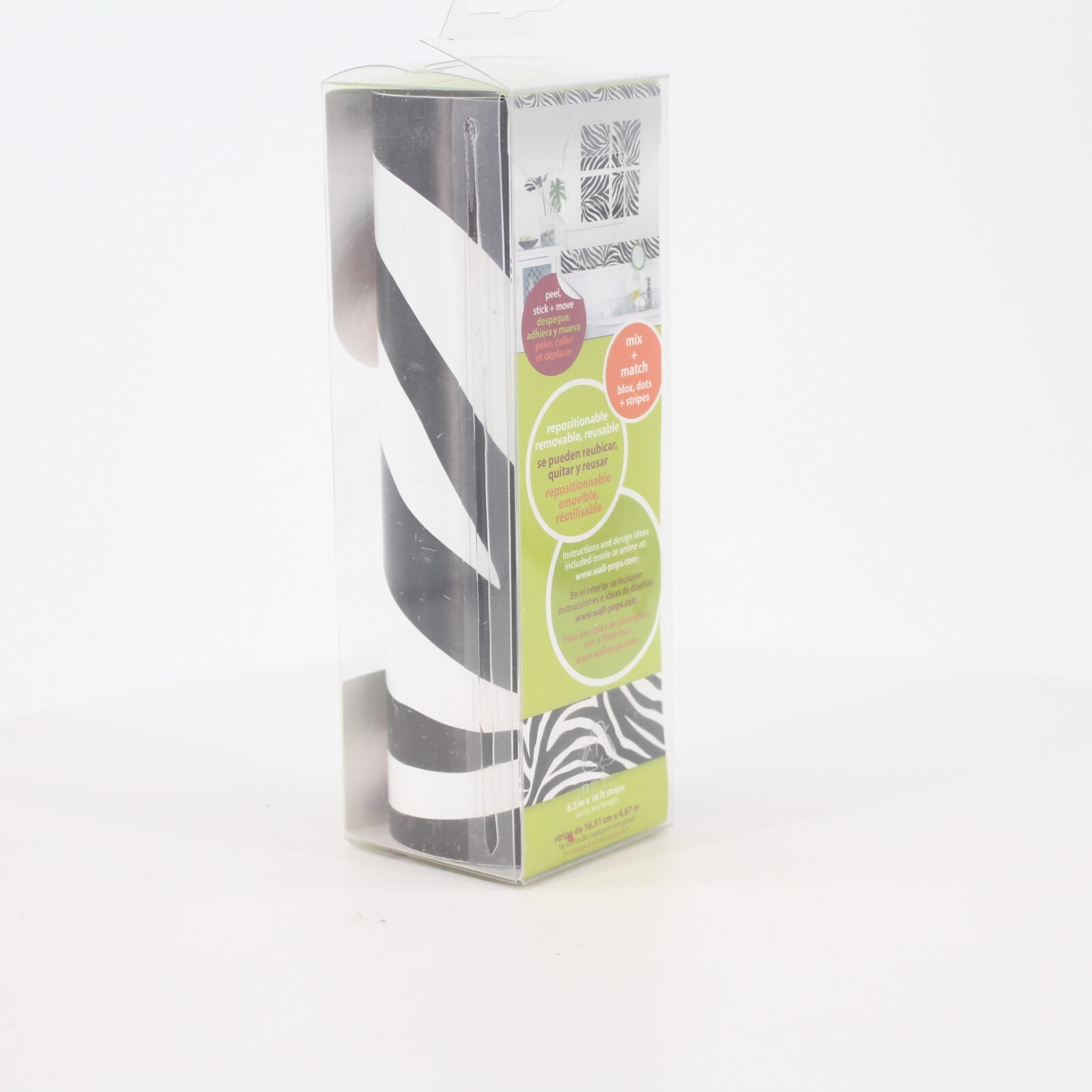 Wall Pops! Stripe Decor Art Go Wild Peel & Stick 6.5"x16ft Reusable Removable