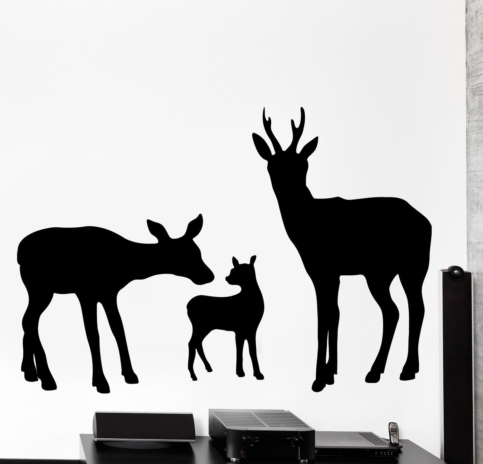 Wall Vinyl Decal Deer Happy Family Animals Nature Home Interior Decor (z4074)